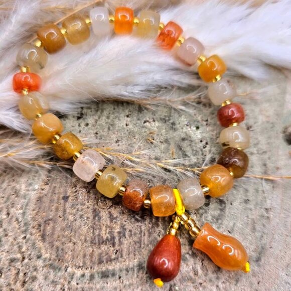 Nature Agates With Charms Bracelets - Picture 1 of 10